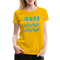 Thumbnail for Women's Power Words Aquarius Premium T-Shirt - sun yellow