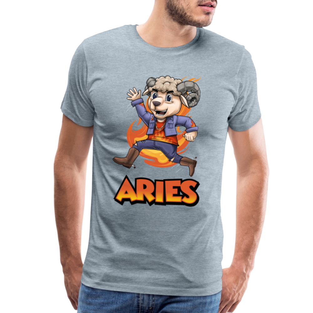 Men's Playful Aries Premium T-Shirt - heather ice blue