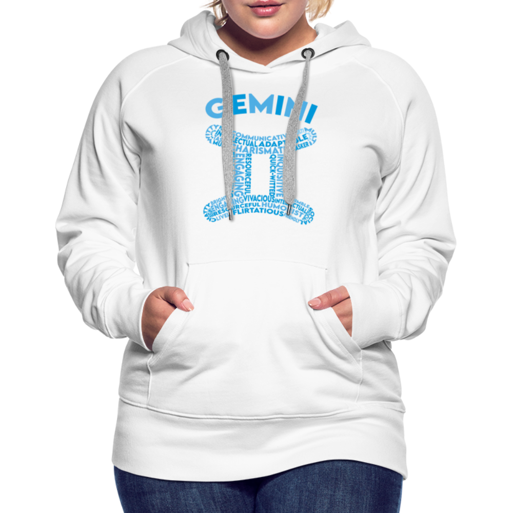 Women's Power Words Gemini Premium Hoodie - white