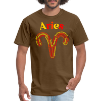 Thumbnail for Men's Power Words Aries Classic T-Shirt - brown