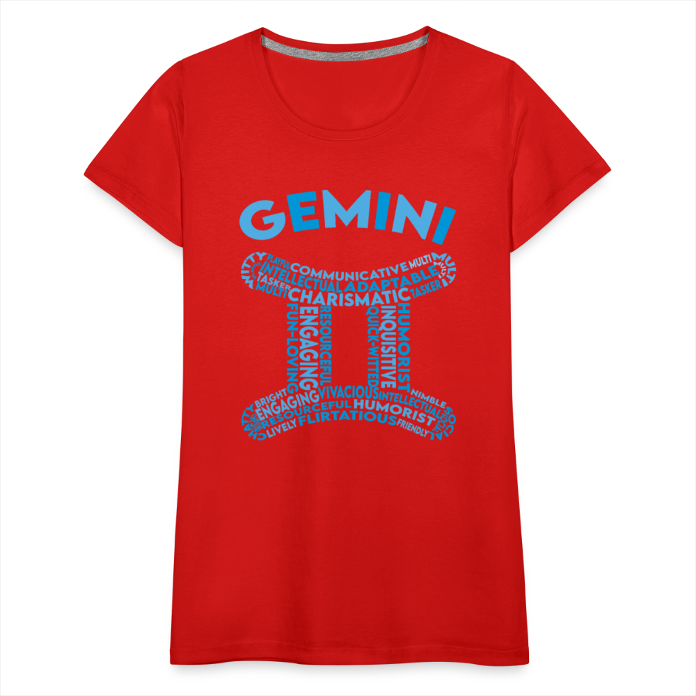 Women's Power Words Gemini Premium T-Shirt - red