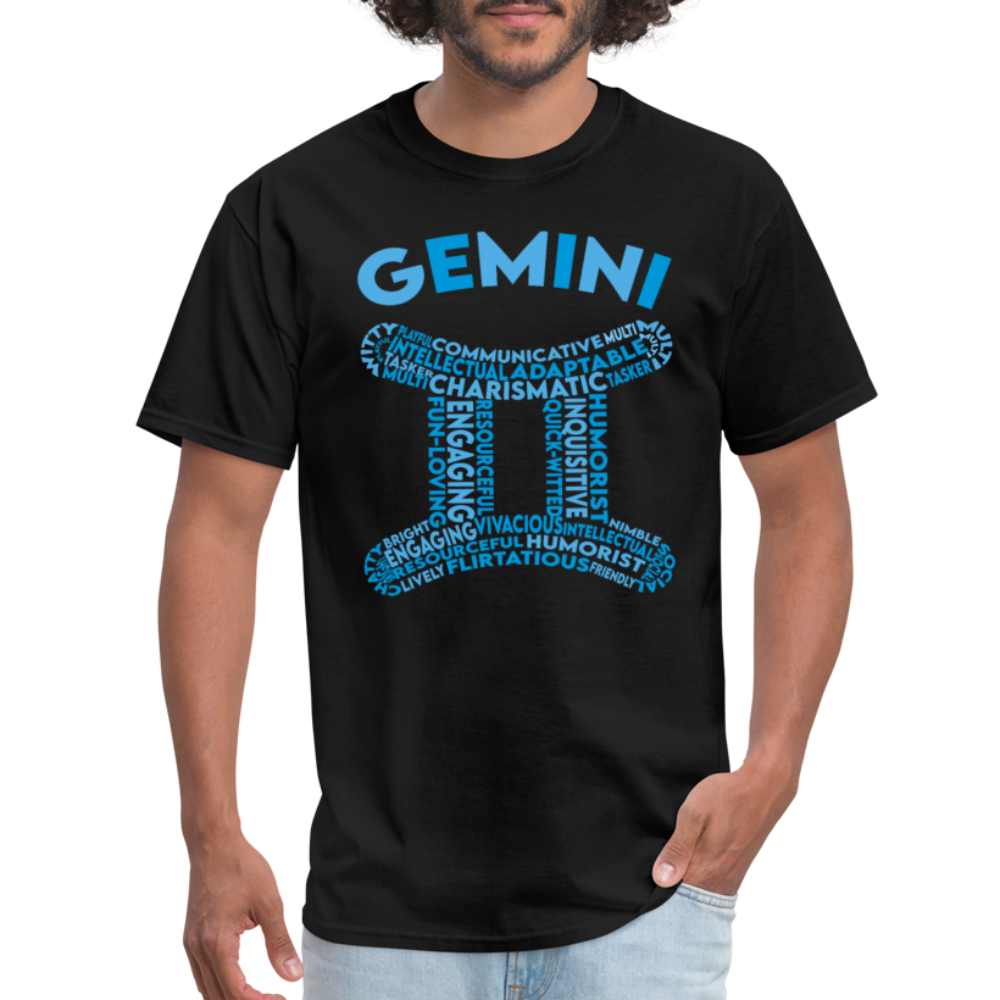 Men's Power Words Gemini Classic T-Shirt - black