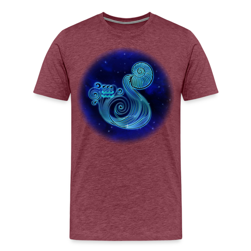 Men's Stellar Aquarius Premium T-Shirt - heather burgundy