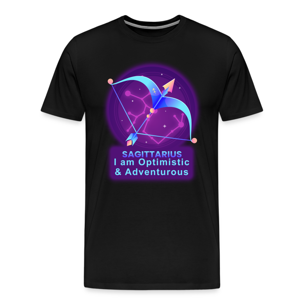 Men's Neon Sagittarius Premium T-Shirt - black