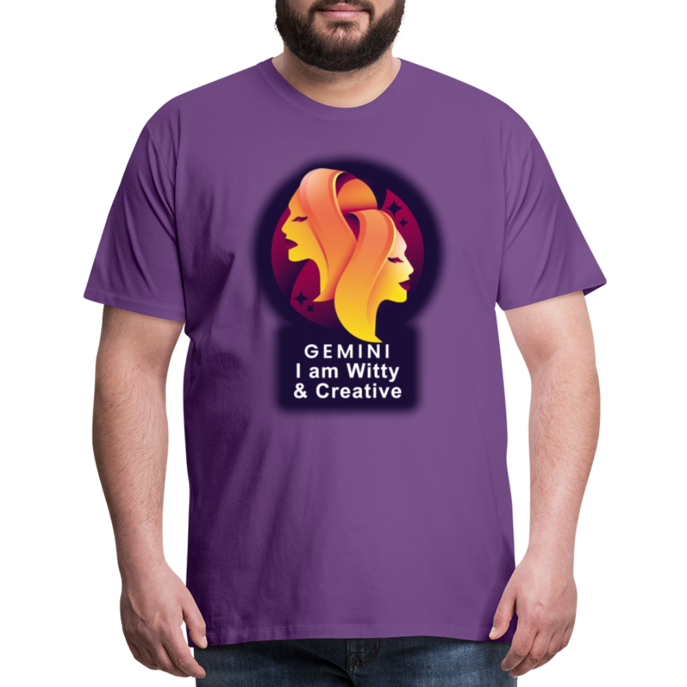 Men's Glow Gemini Premium T-Shirt - purple