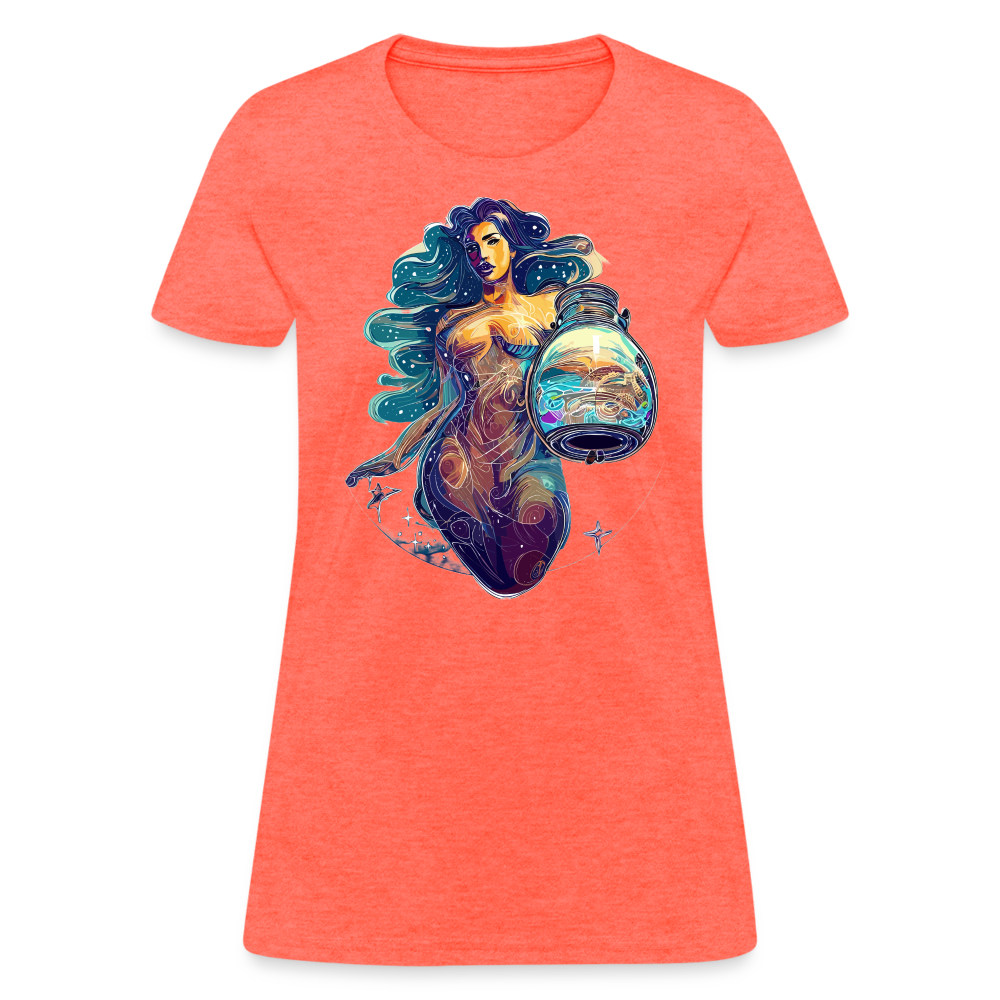 Women's Mythical Aquarius T-Shirt - heather coral