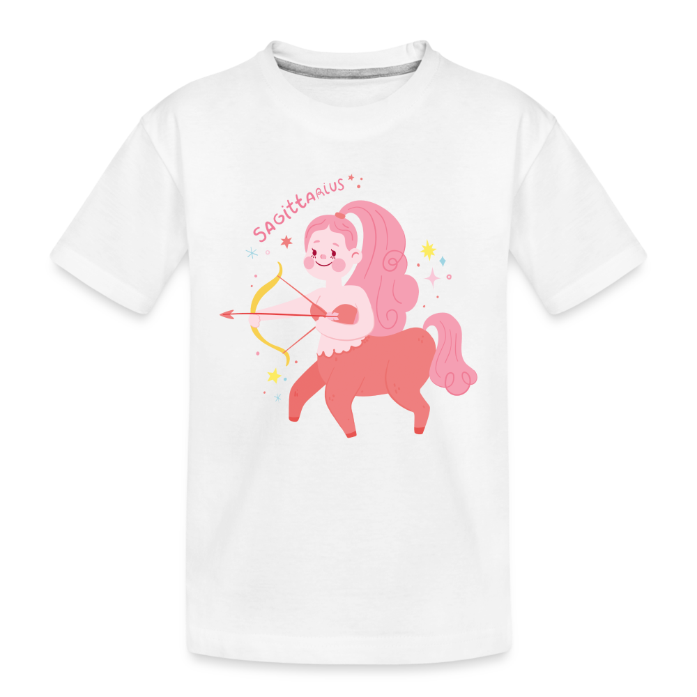 Kid’s Pinky Sagittarius Premium Organic T-Shirt - white