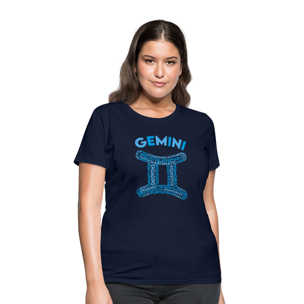 Women's Power Words Gemini T-Shirt - navy