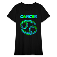 Thumbnail for Women's Power Words Cancer T-Shirt - black