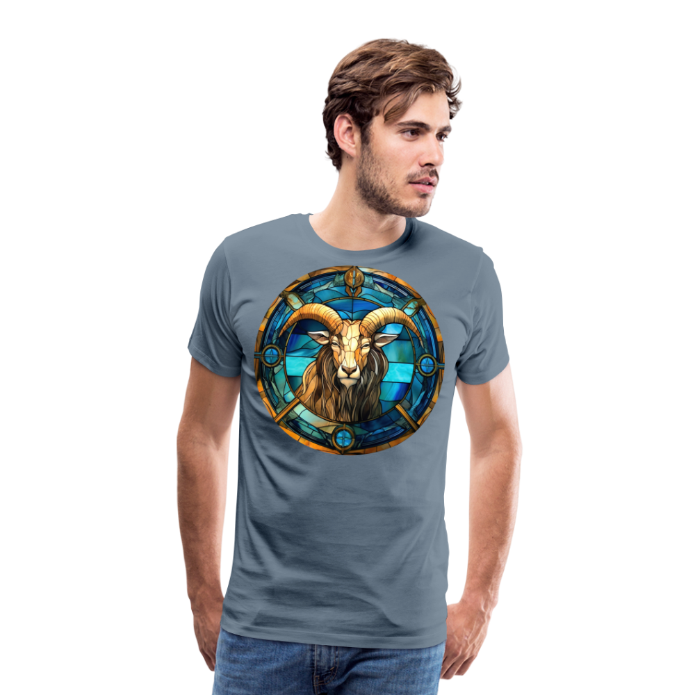 Men's Mosaic Capricorn Premium T-Shirt - steel blue