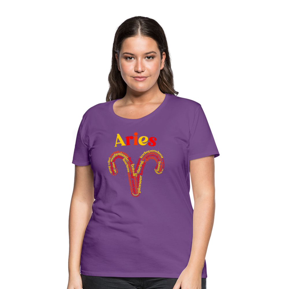 Women's Power Words Aries Premium T-Shirt - purple