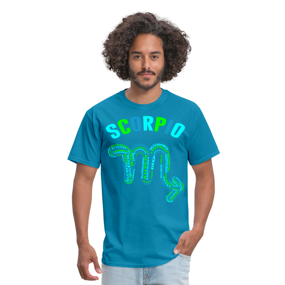 Men's Power Words Scorpio Classic T-Shirt - turquoise