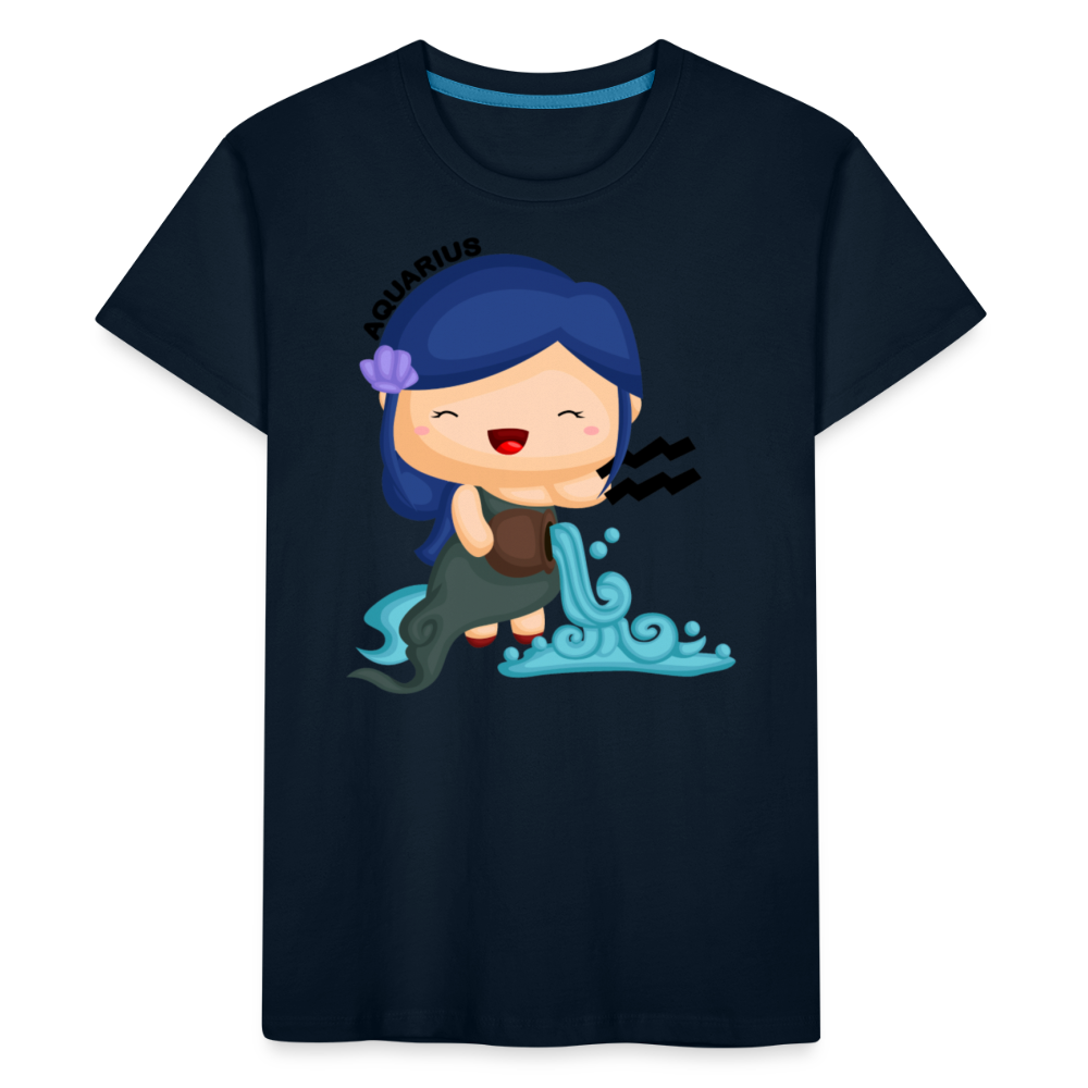 Kid’s Astro Girl Aquarius Premium Organic T-Shirt - deep navy