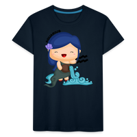 Thumbnail for Kid’s Astro Girl Aquarius Premium Organic T-Shirt - deep navy