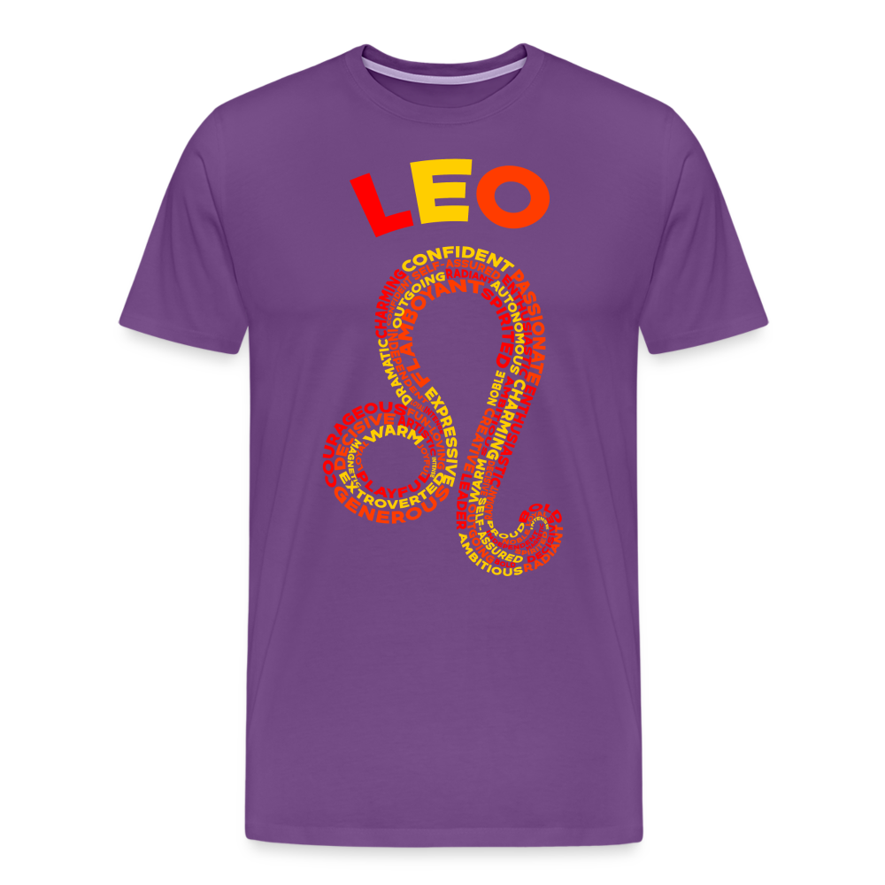 Men's Power Words Leo Premium T-Shirt - purple