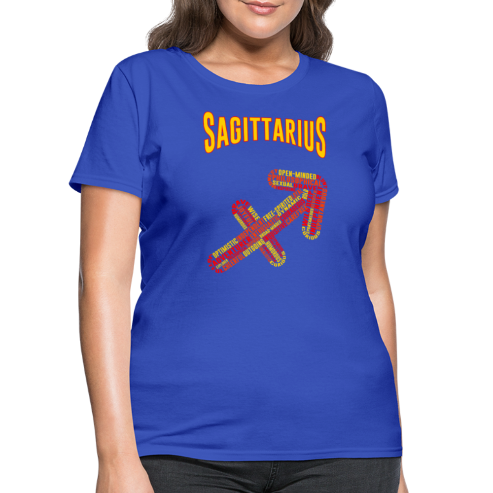 Women's Power Words Sagittarius T-Shirt - royal blue