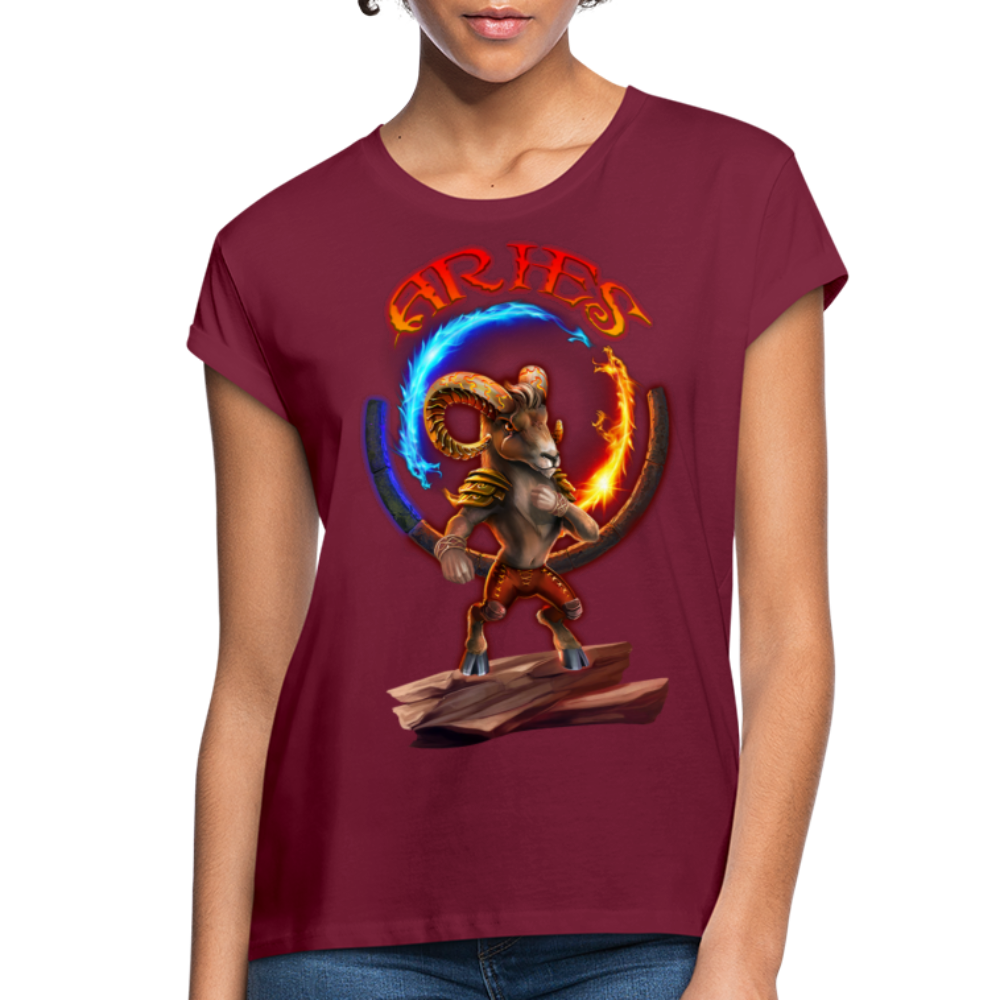 Women's Astral Aries Relaxed Fit T-Shirt - burgundy