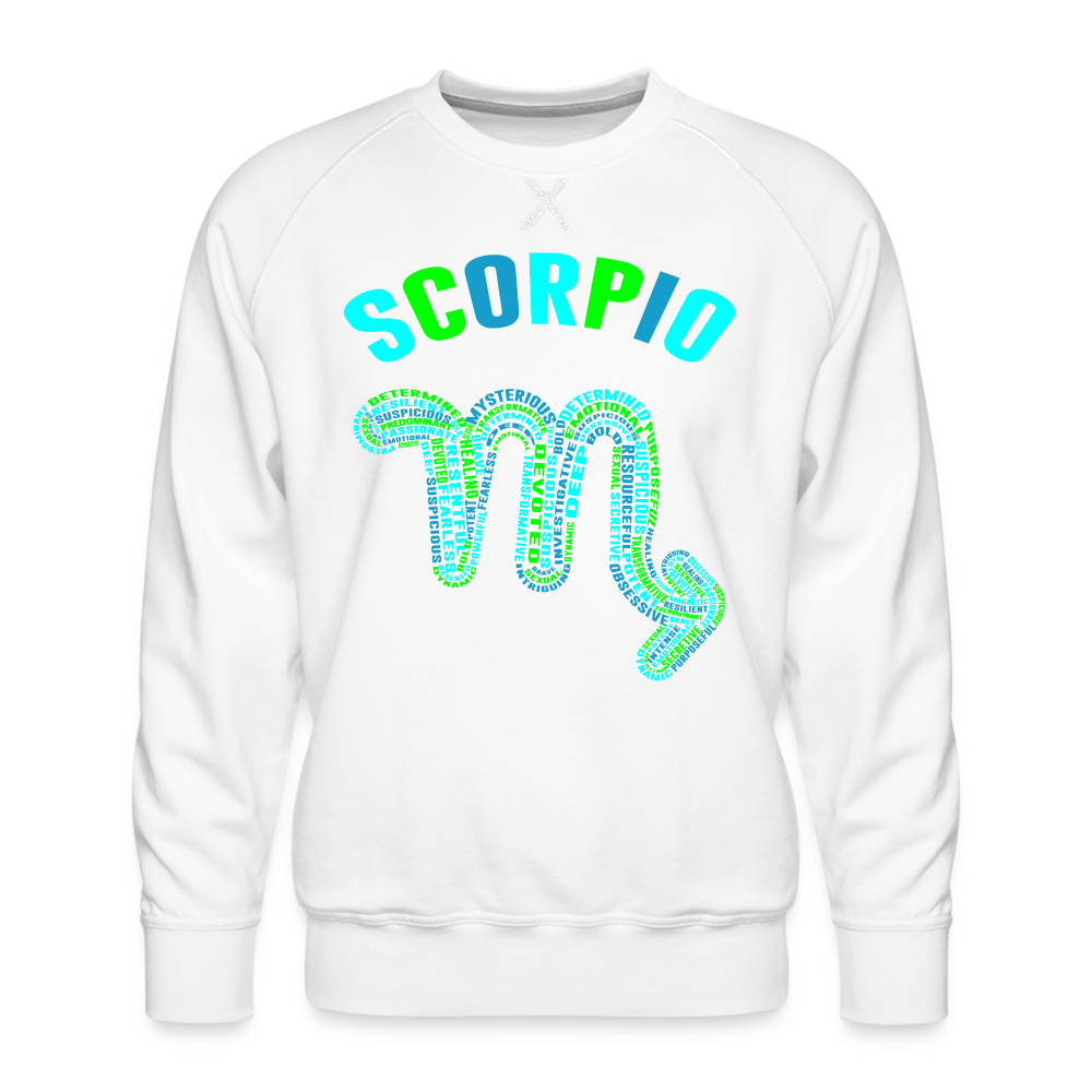 Men's Power Words Scorpio Premium Sweatshirt - white