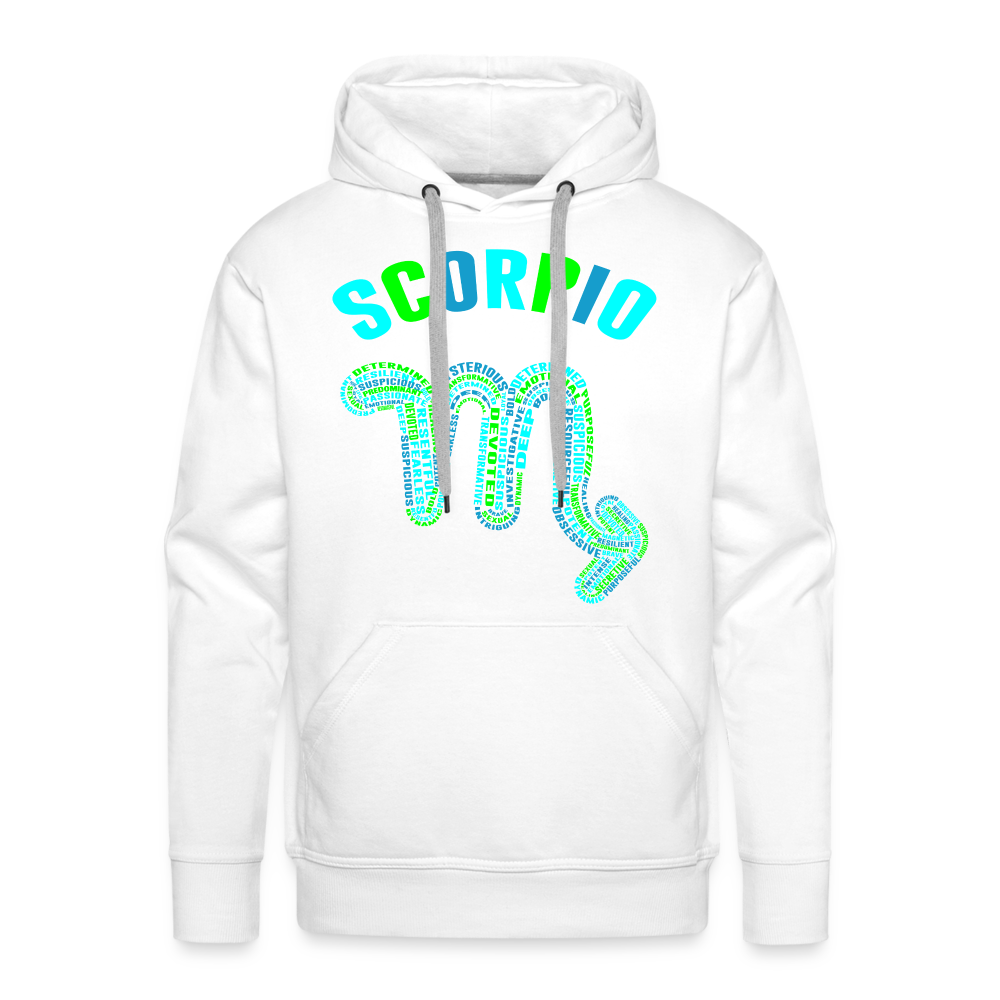 Men's Power Words Scorpio Premium Hoodie - white