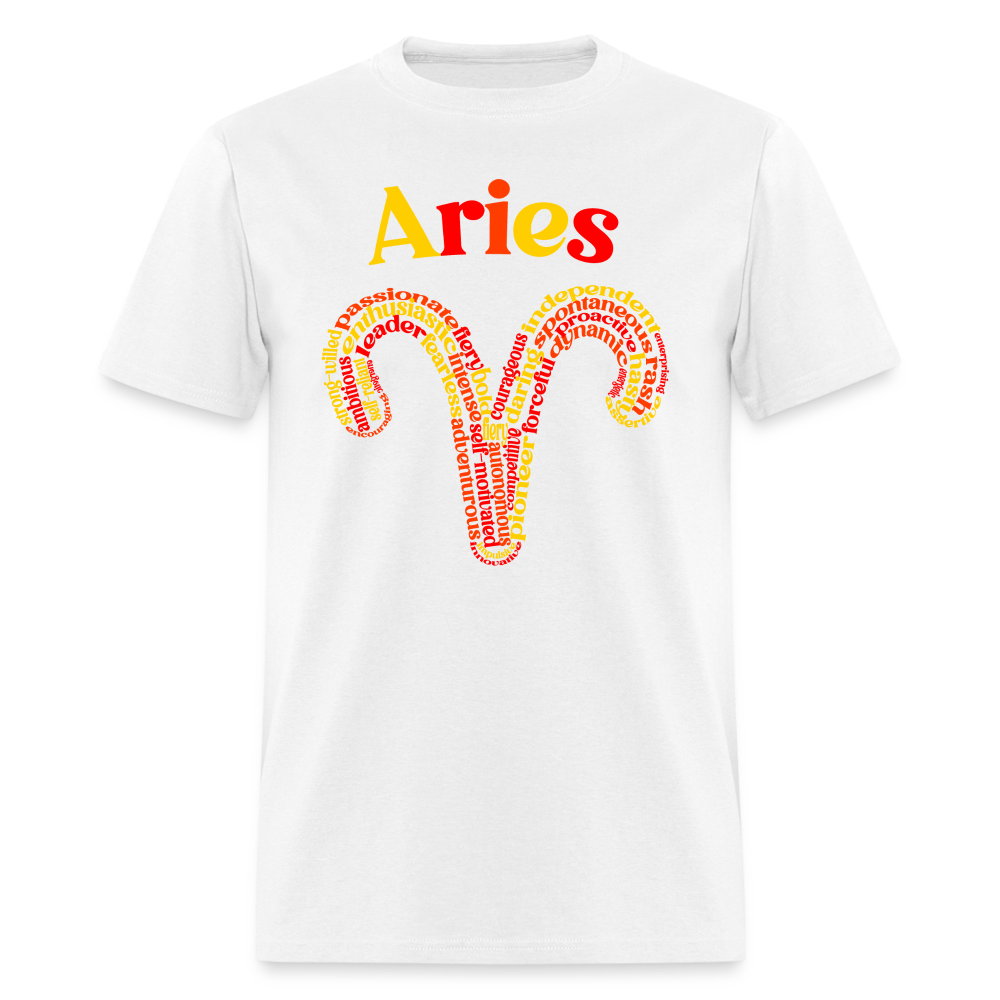 Men's Power Words Aries Classic T-Shirt - white