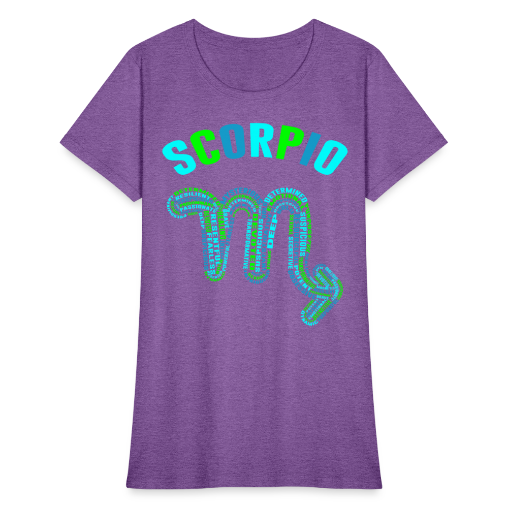 Women's Power Words Scorpio T-Shirt - purple heather