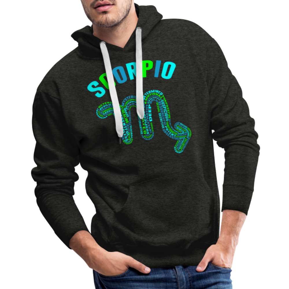 Men's Power Words Scorpio Premium Hoodie - charcoal grey