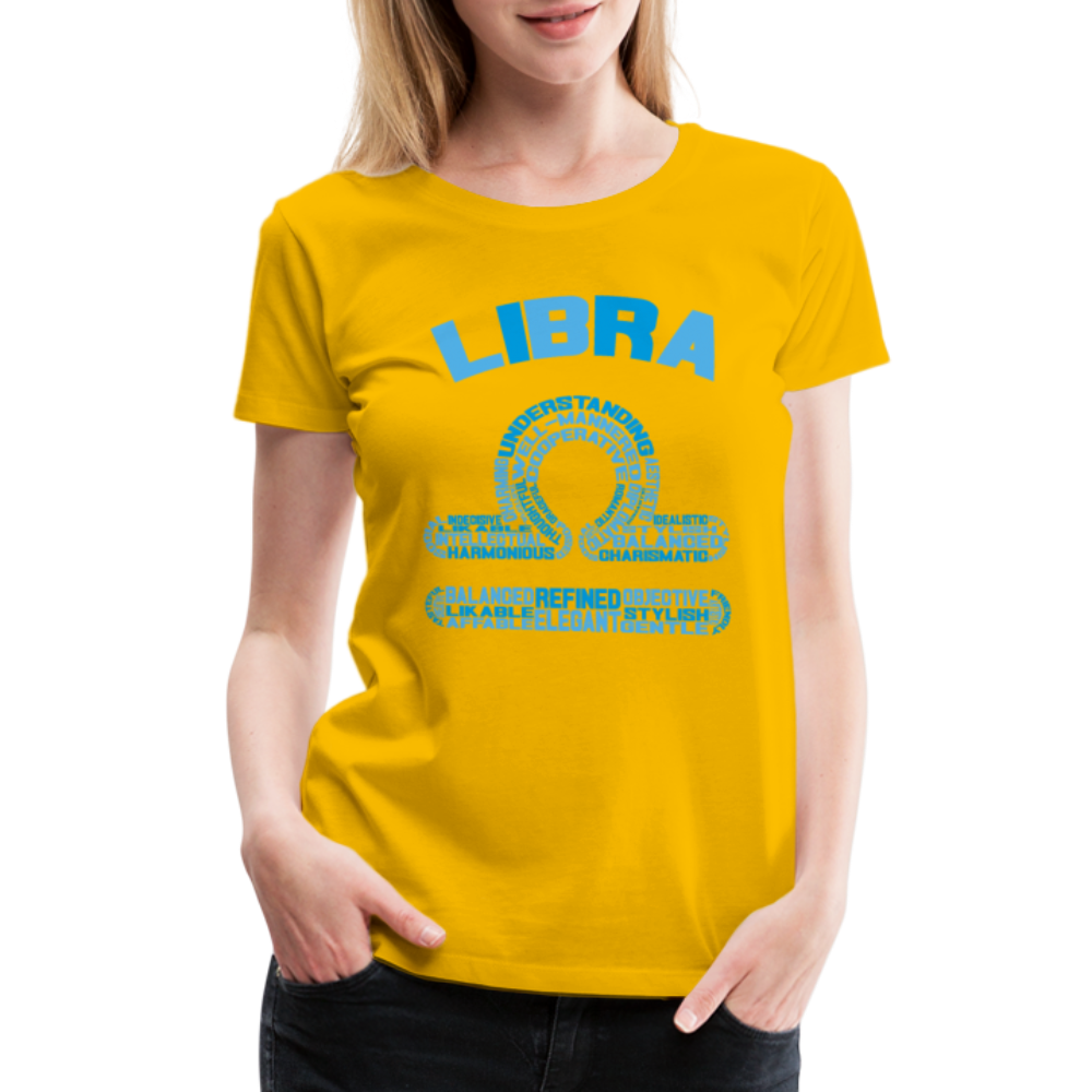 Women's Power Words Libra Premium T-Shirt - sun yellow