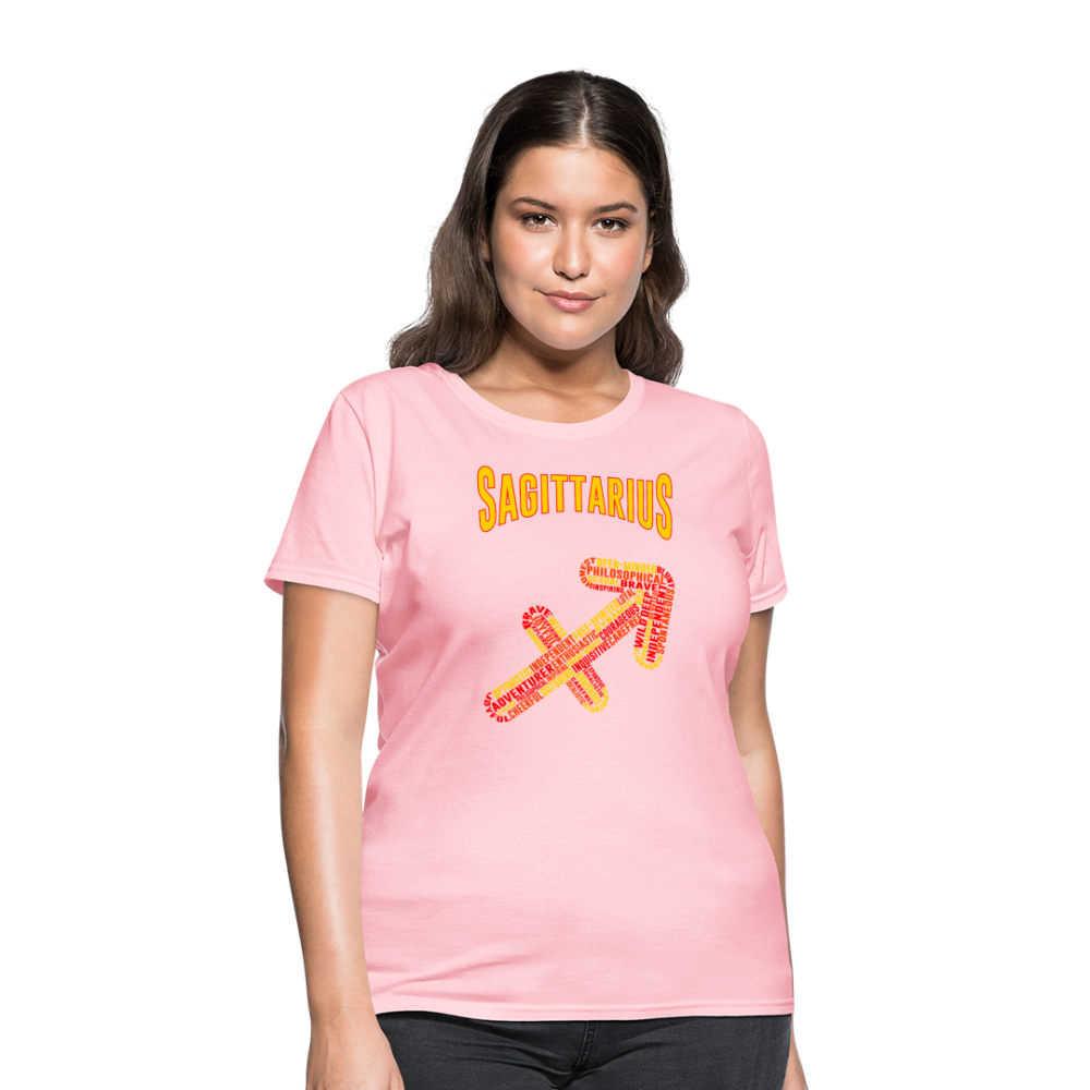 Women's Power Words Sagittarius T-Shirt - pink