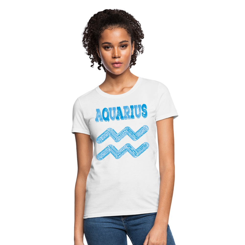 Women's Power Words Aquarius T-Shirt - white