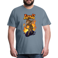 Thumbnail for Men's Fiery Aries Premium T-Shirt - steel blue