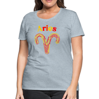 Thumbnail for Women's Power Words Aries Premium T-Shirt - heather ice blue