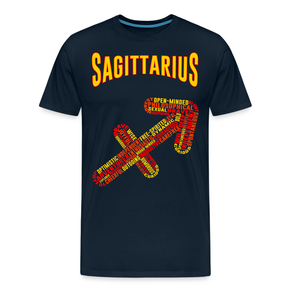 Men's Power Words Sagittarius Premium T-Shirt - deep navy