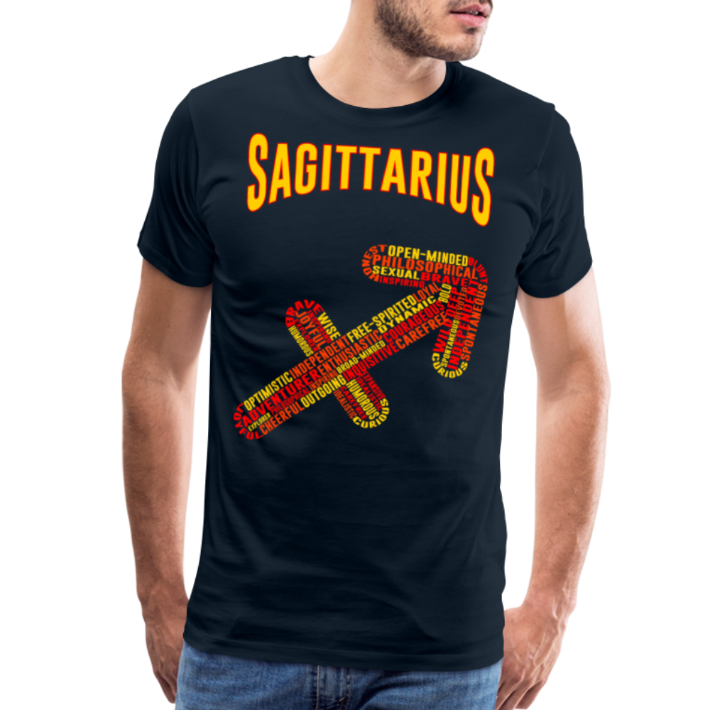 Men's Power Words Sagittarius Premium T-Shirt - deep navy