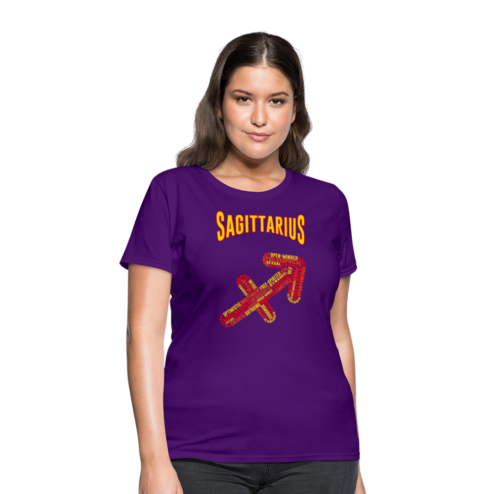 Women's Power Words Sagittarius T-Shirt - purple