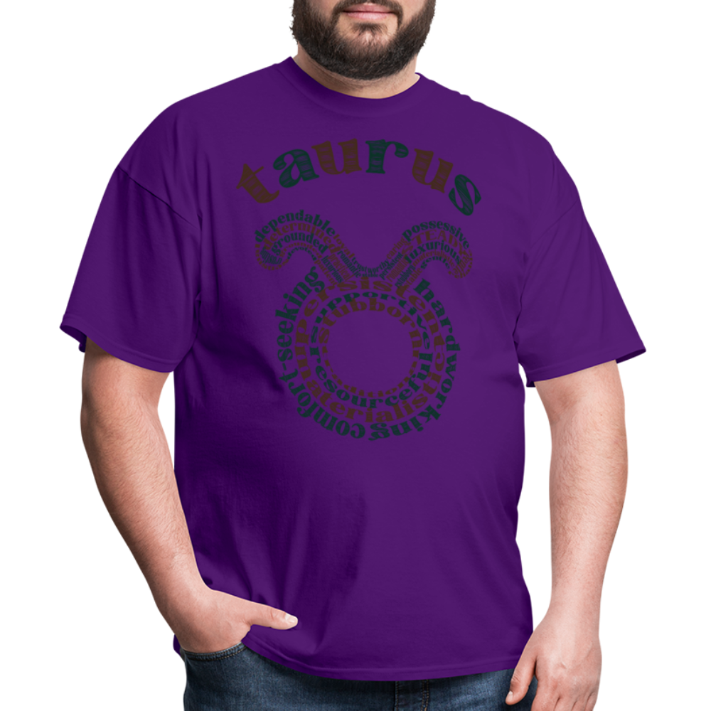 Men's Power Words Taurus Classic T-Shirt - purple