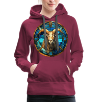 Thumbnail for Women’s Mosaic Capricorn Premium Hoodie - burgundy