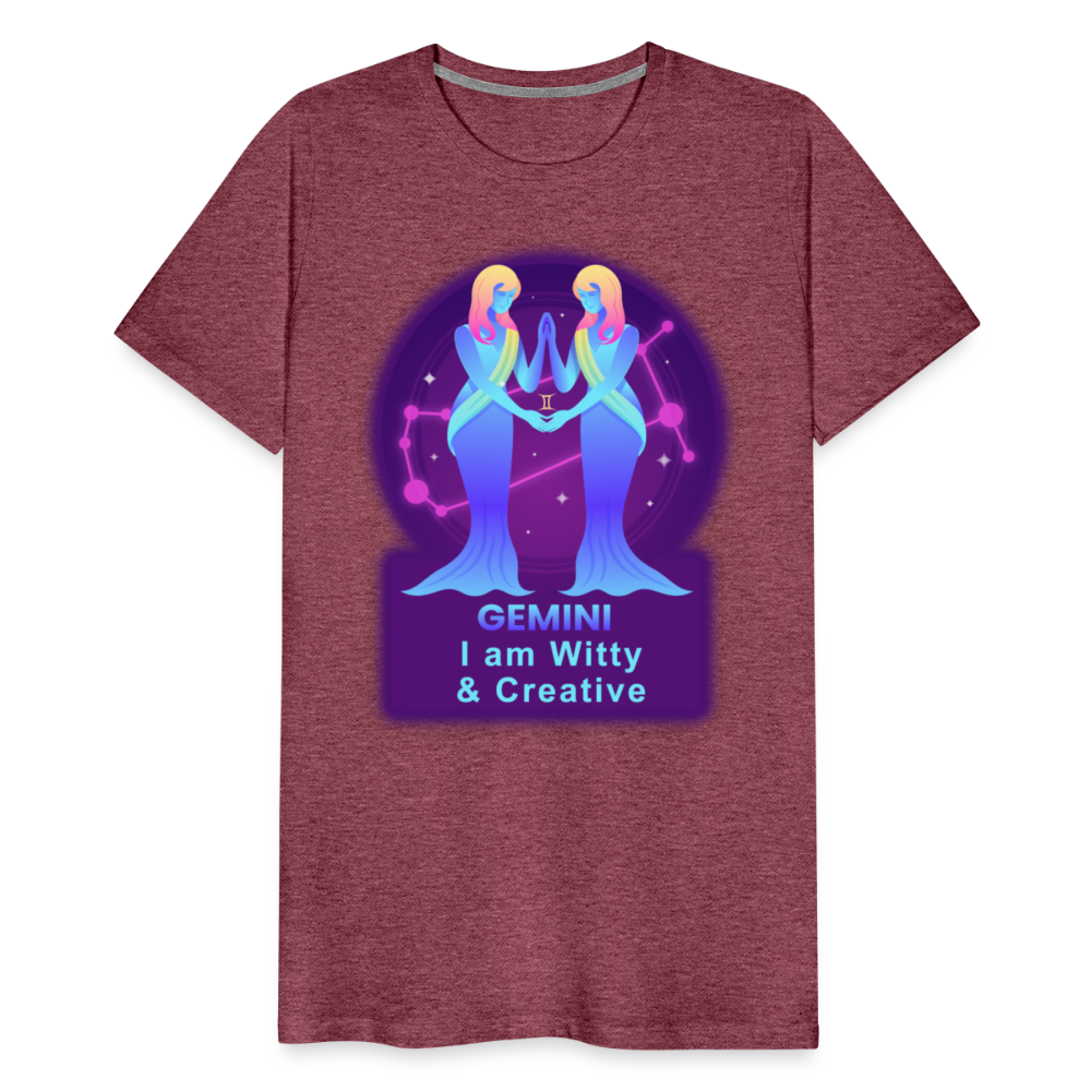 Men's Neon Gemini Premium T-Shirt - heather burgundy