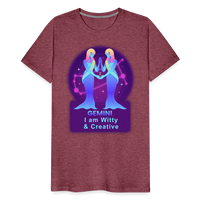 Thumbnail for Men's Neon Gemini Premium T-Shirt - heather burgundy