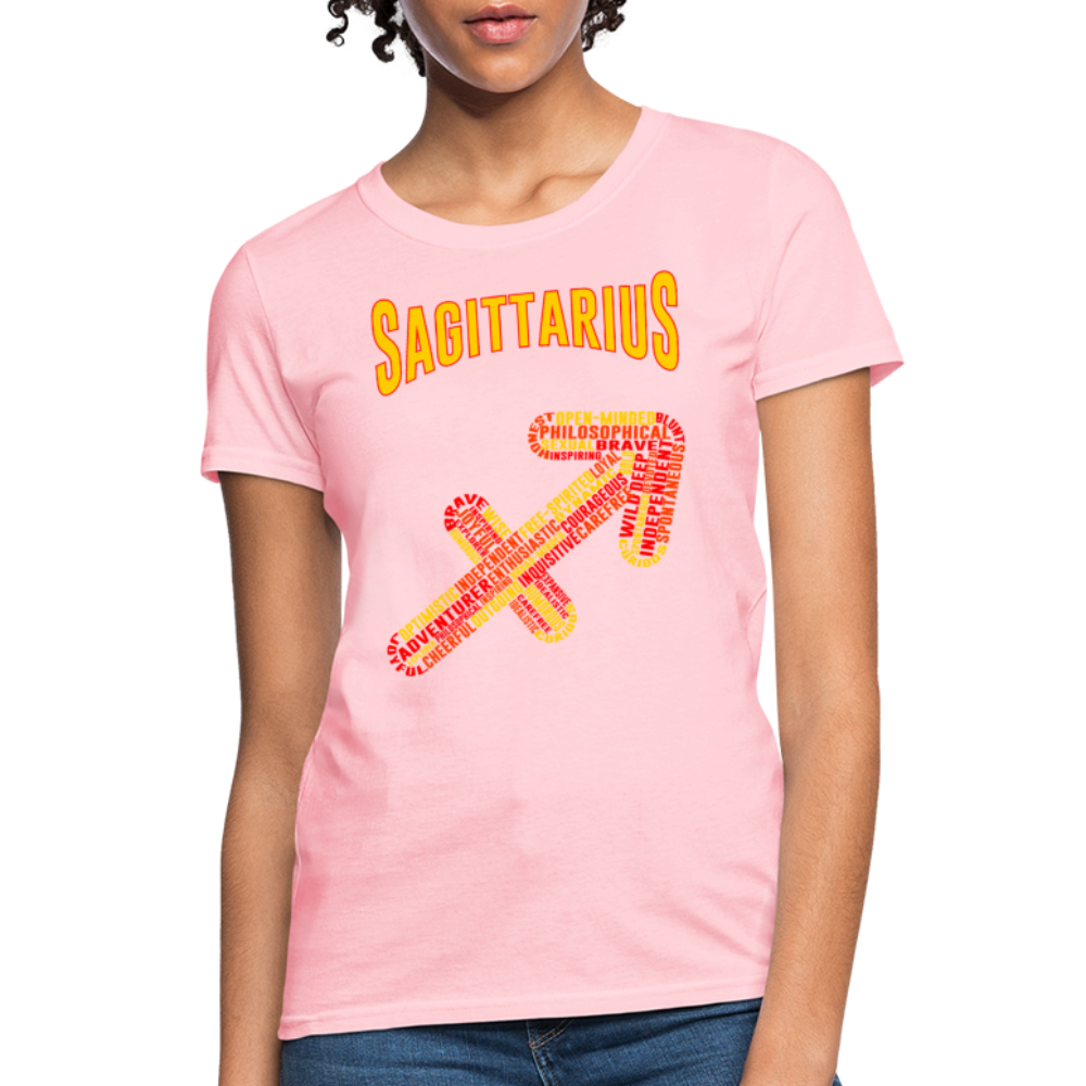 Women's Power Words Sagittarius T-Shirt - pink