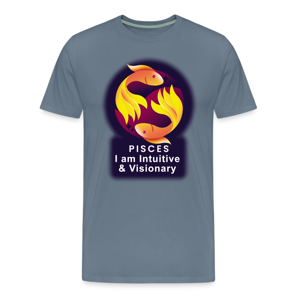 Men's Glow Pisces Premium T-Shirt - steel blue