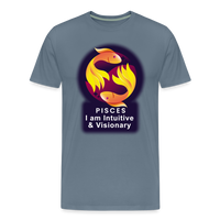 Thumbnail for Men's Glow Pisces Premium T-Shirt - steel blue