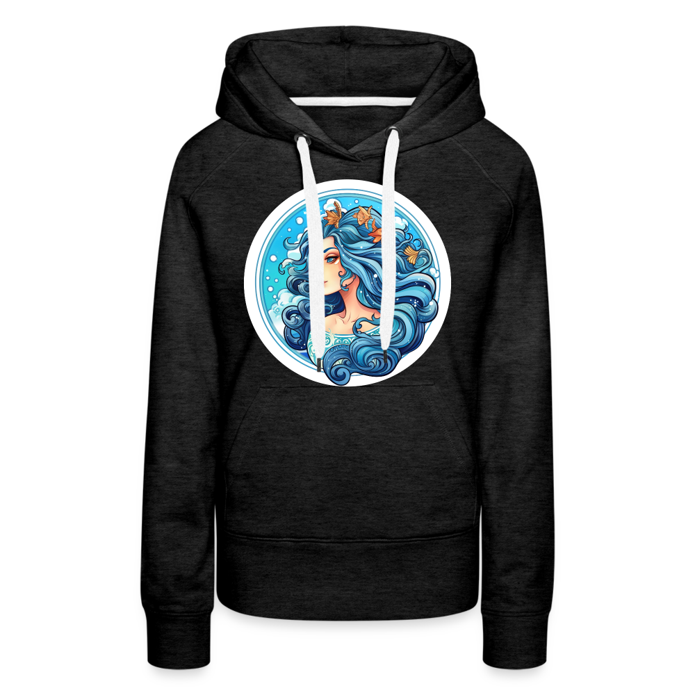 Women’s Symbol Aquarius Premium Hoodie - charcoal grey