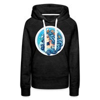 Thumbnail for Women’s Symbol Aquarius Premium Hoodie - charcoal grey