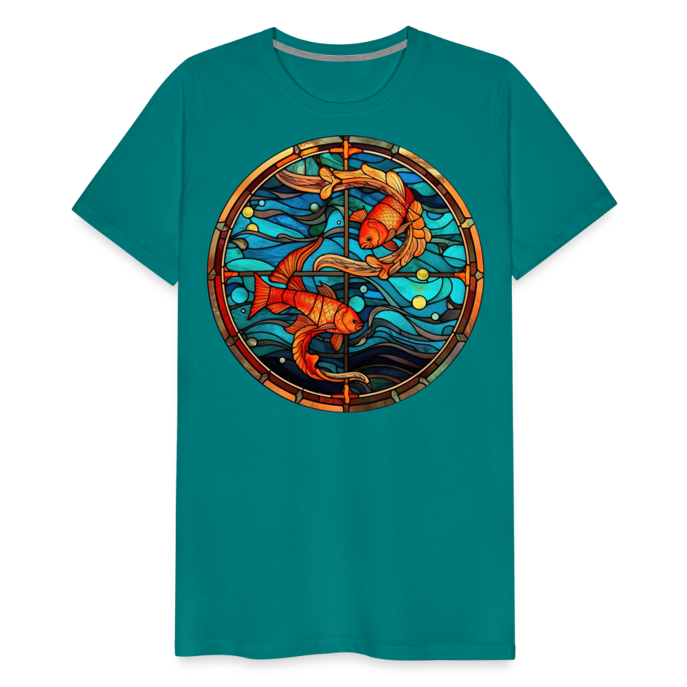 Men's Mosaic Pisces Premium T-Shirt - teal