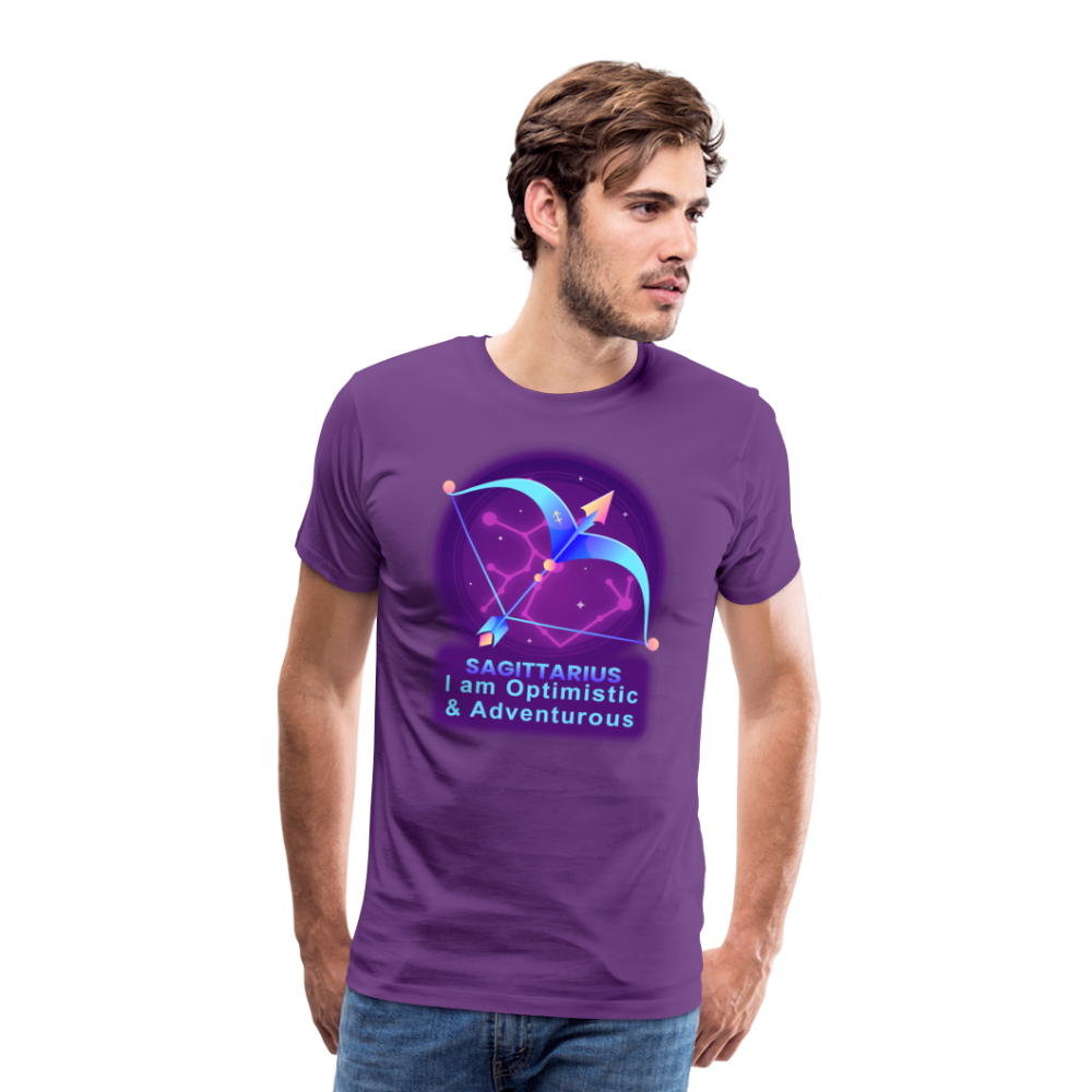 Men's Neon Sagittarius Premium T-Shirt - purple