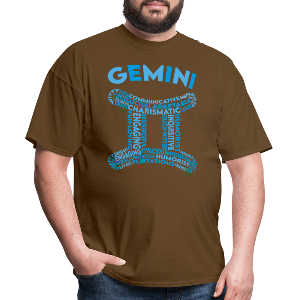 Men's Power Words Gemini Classic T-Shirt - brown