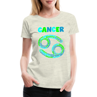 Thumbnail for Women's Power Words Cancer Premium T-Shirt - heather oatmeal