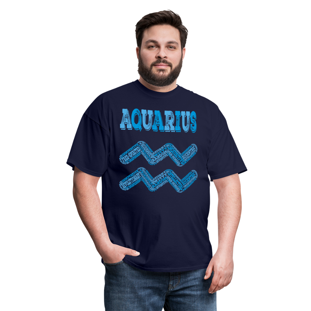 Men's Power Words Aquarius Classic T-Shirt - navy