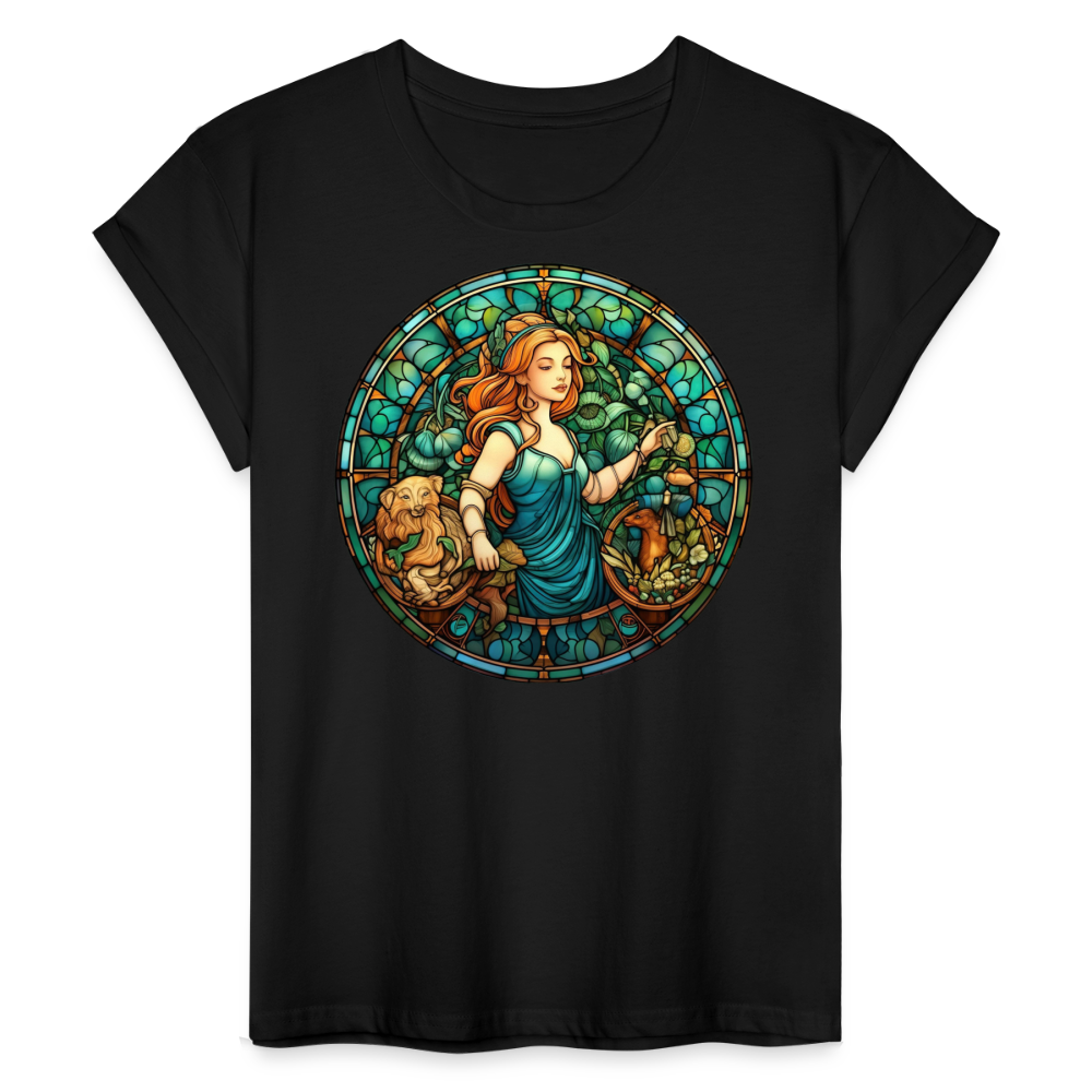 Women's Mosaic Virgo Relaxed Fit T-Shirt - black