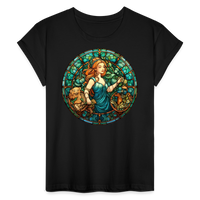 Thumbnail for Women's Mosaic Virgo Relaxed Fit T-Shirt - black